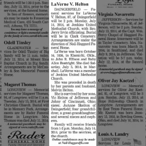 Obituary for La Verne V. Helton
